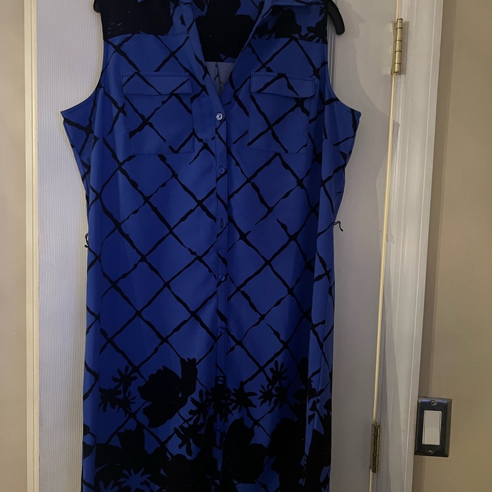 New York & Company Blue and Black Maxi Dress